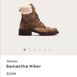 Frye Samantha hiker taupe color